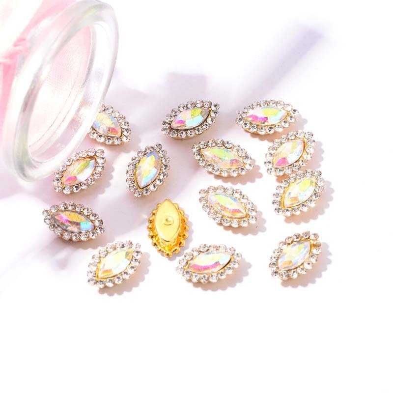 sewing on horse eye shape rhinestones
