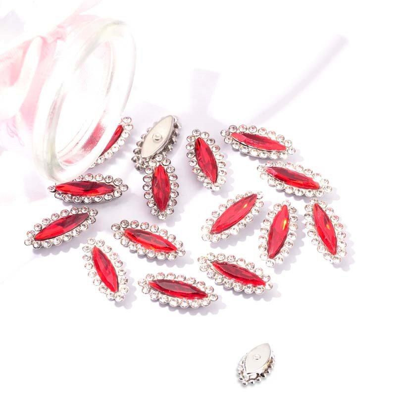 sewing on horse eye shape rhinestones