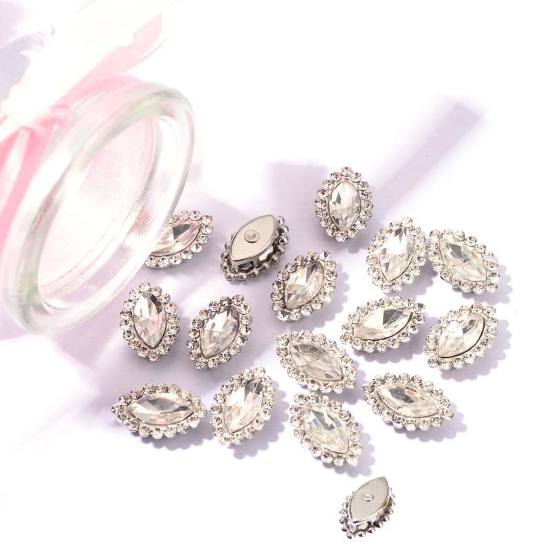 sewing on horse eye shape rhinestones