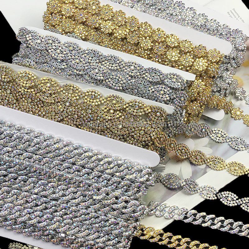 Loose Rhinestones Garment Support Sew on Bags Rhinestone Chain Crystal Rhinestone Banding Trimming on Shoes