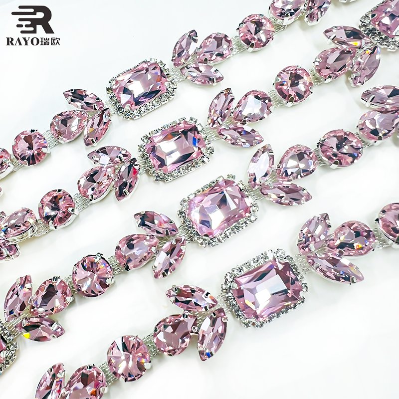 Factory Wholesale Crystal Color Rhinestone Trimming New Design Pearl Roll DIY Garment Shirt Shoes Bags Decorative Accessories