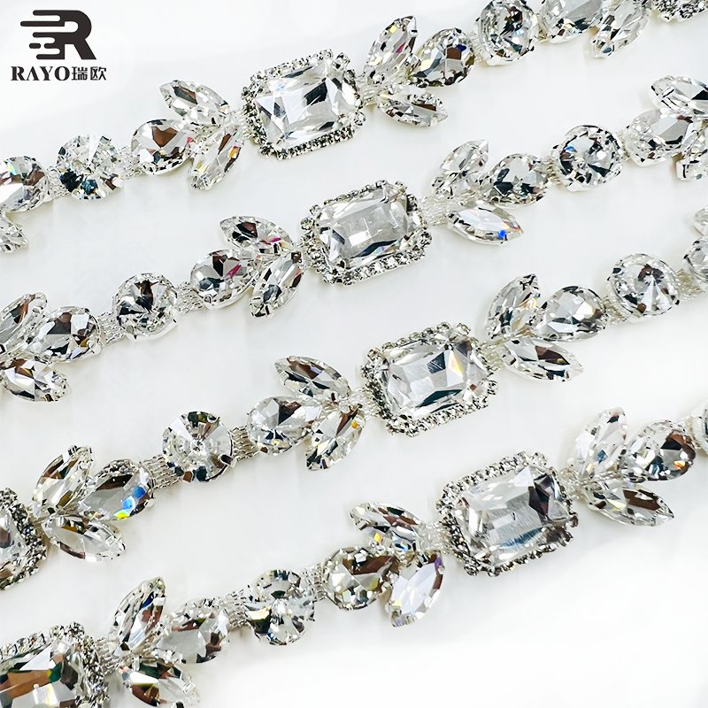 Factory Wholesale Crystal Color Rhinestone Trimming New Design Pearl Roll DIY Garment Shirt Shoes Bags Decorative Accessories