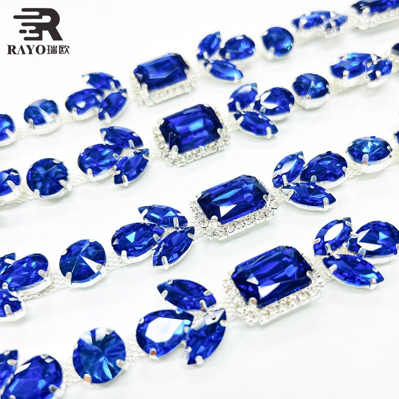 Factory Wholesale Crystal Color Rhinestone Trimming New Design Pearl Roll DIY Garment Shirt Shoes Bags Decorative Accessories