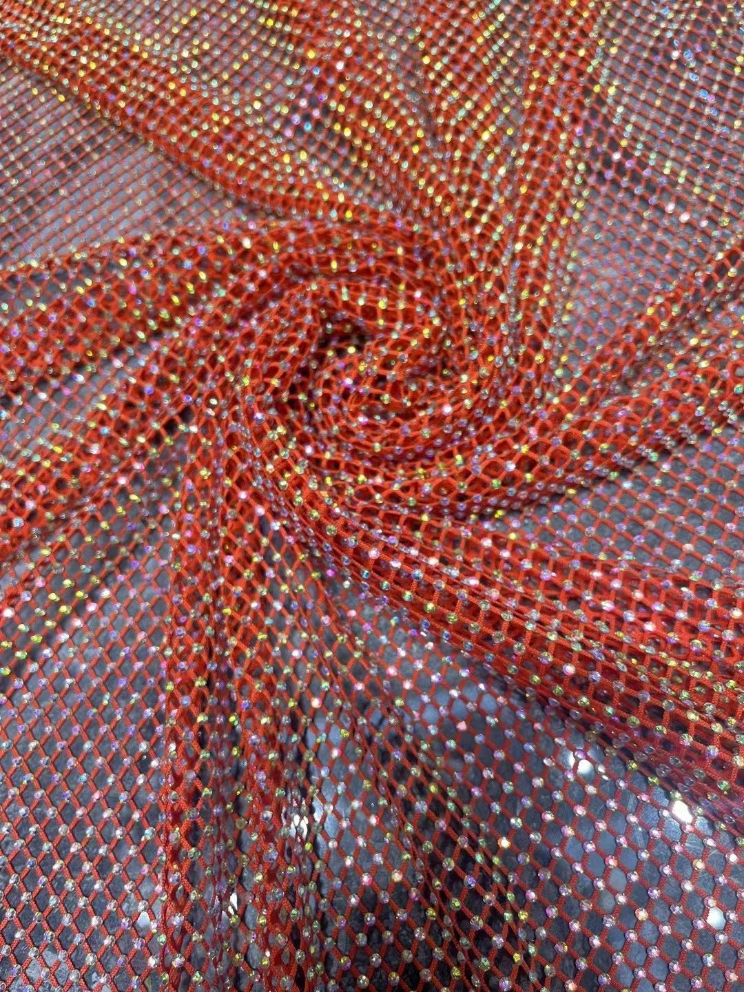 High quality shiny free sample factory crystal mesh dress rhinestone mesh fabric diamante crystal mesh