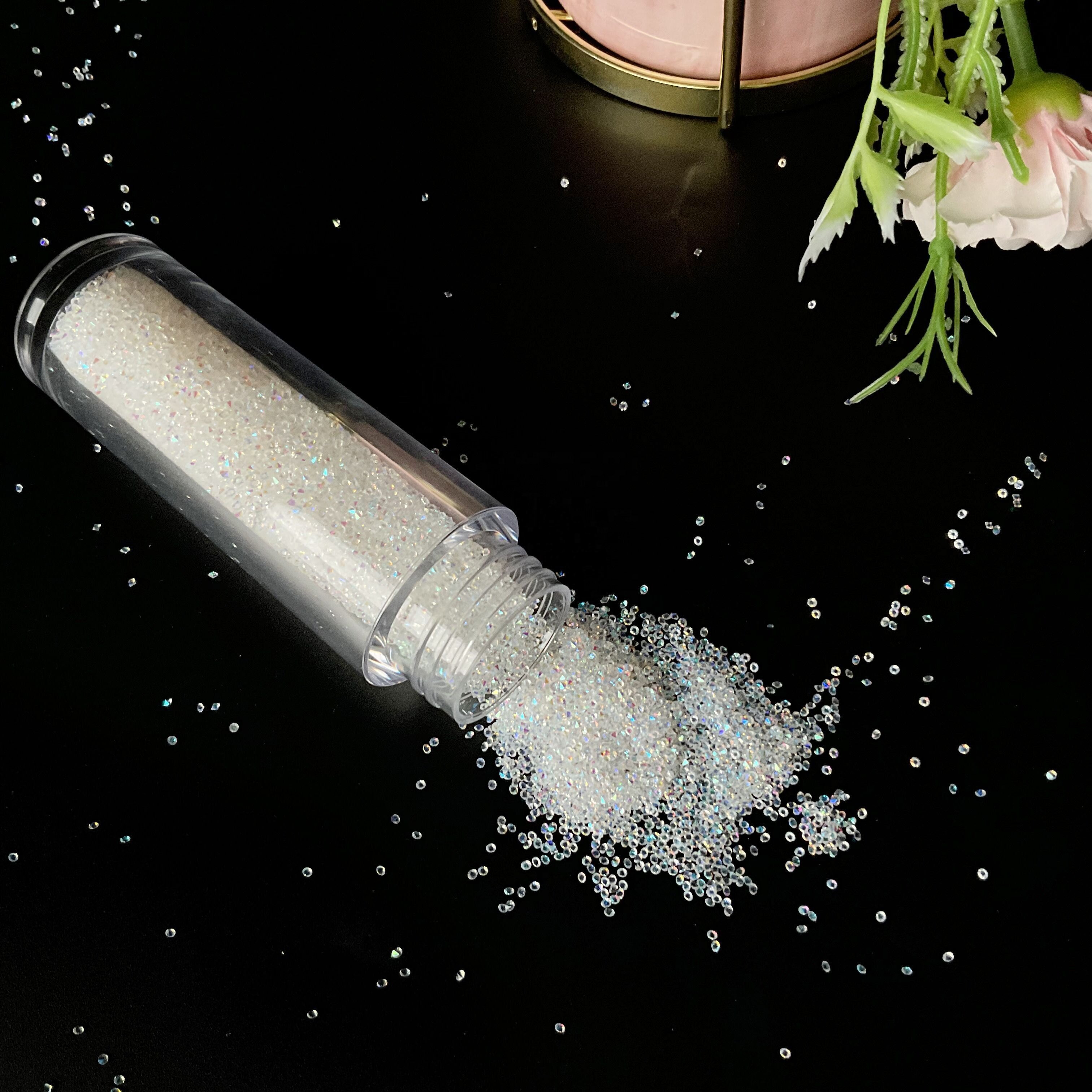 High Quality Glitter Pixie Nails Crystal Micro Beads AB Nail Stones Rhinestones Pixie Dust Rhinestone With Luxury Bottle