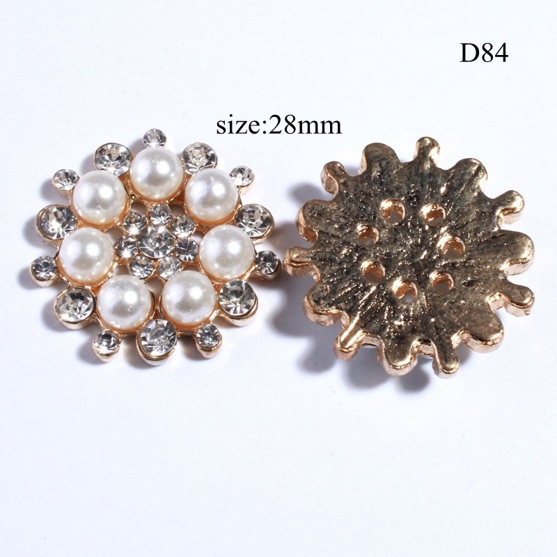 Custom various shapes pearl crystal rhinestone button flower rhinestone button Guangzhou Factory Wholesale