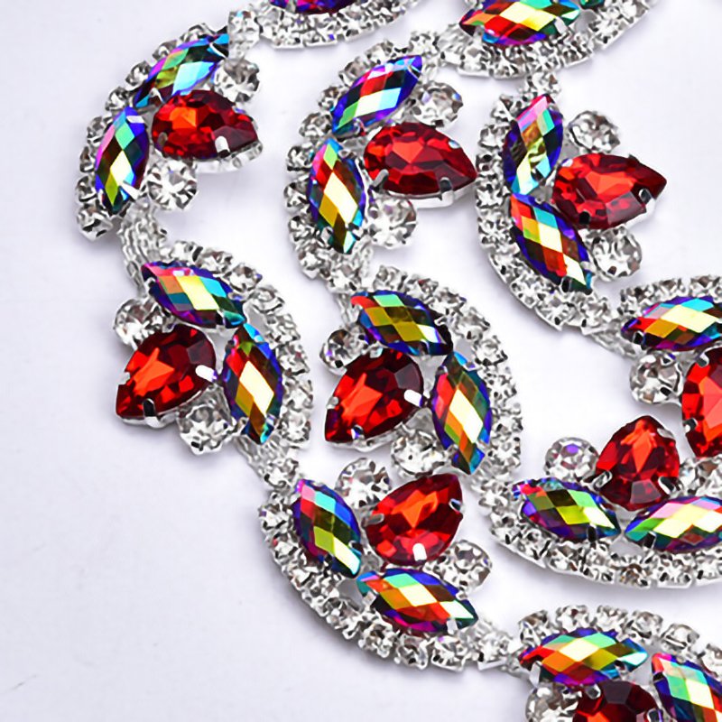 Fashion Women Fancy Claw Chain Wedding Dress Glass Crystal Rhinestone Trimming Bridal Applique Rhinestone Chain For Dress Shoes