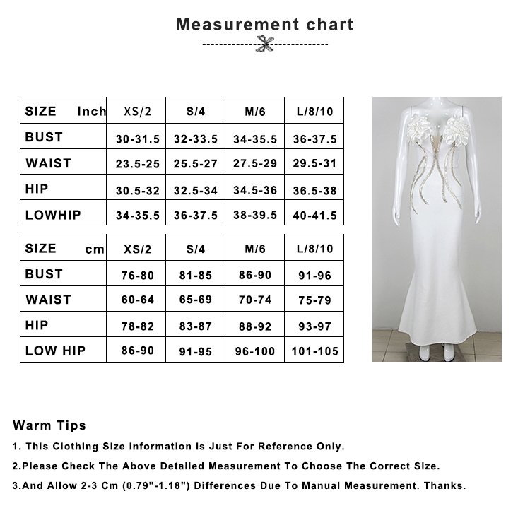 Luxury Sexy Party Elegant Rhinestone Chain Off The Shoulder 3D Flower Mermaid Bandage Dresses for Women