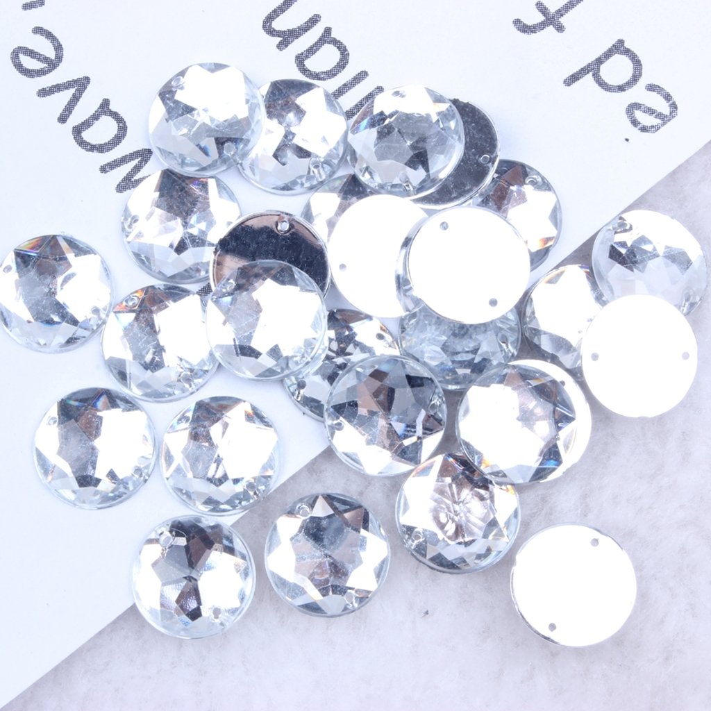 Hot Sale Bulk Pack Sew On Rhinestones Flat Back Half Round Acrylic Rhinestone Crystal Stone For Fashion Dress Making Acrylic Gem