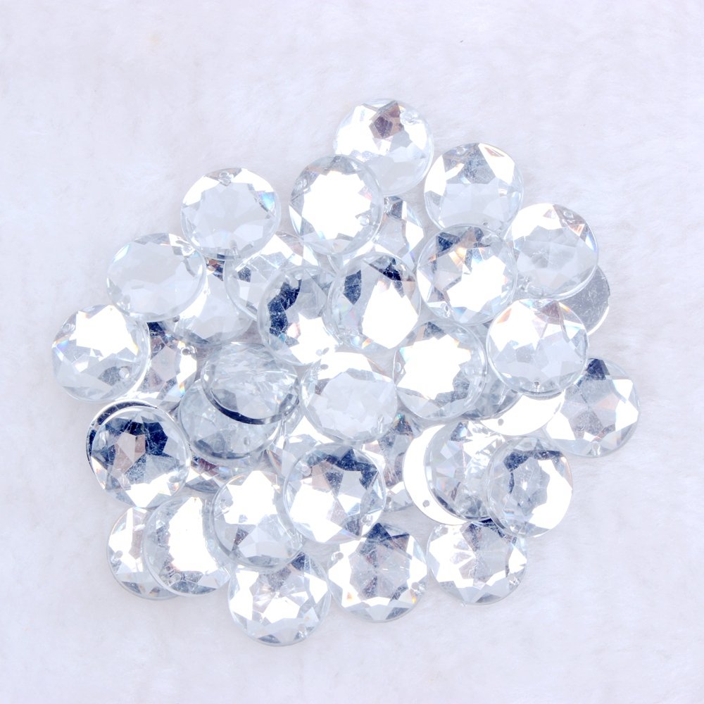 Hot Sale Bulk Pack Sew On Rhinestones Flat Back Half Round Acrylic Rhinestone Crystal Stone For Fashion Dress Making Acrylic Gem