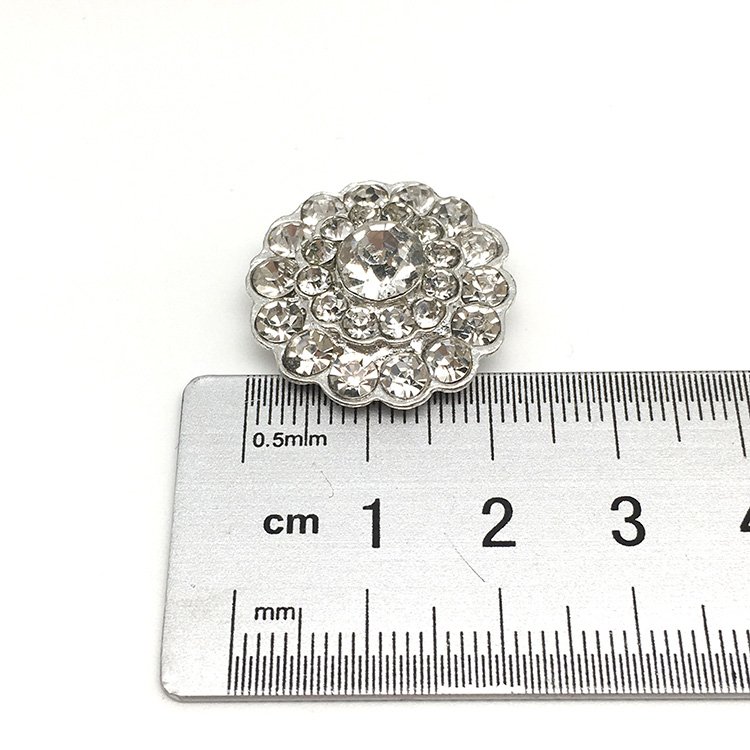 New Design Bling Metal Button for Wedding Dress flower decorative nickel-free rhinestone Jewelry metal button