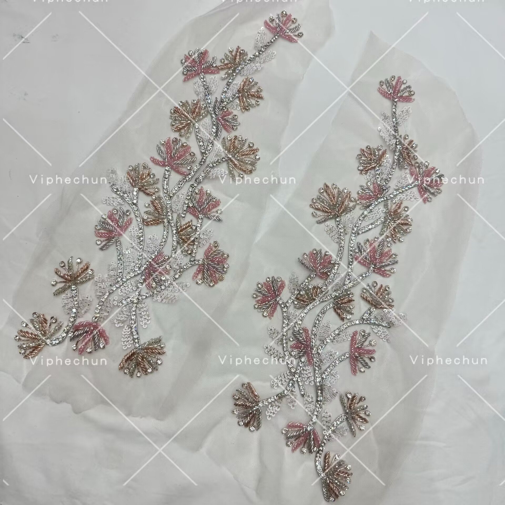 rhinestone Hot selling exquisite rhinestone decal heavy industry rhinestone bodice applique