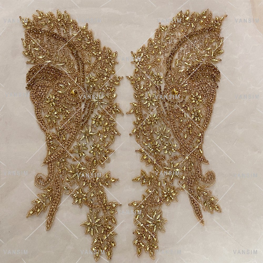 bling shiny rhinestone crystal bodice applique beaded stone patch front top for wedding bridal evening dress party dress