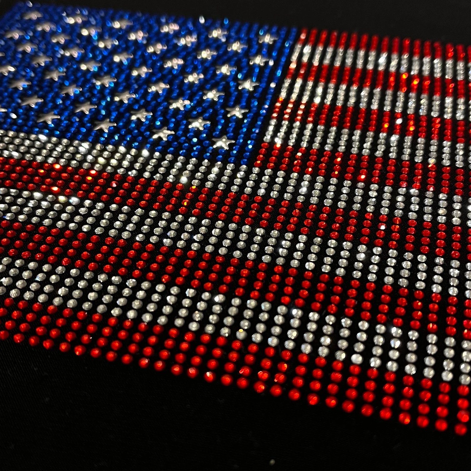 Hot fix rhinestones star USA flag rhinestone design 4th of July Usa flags design