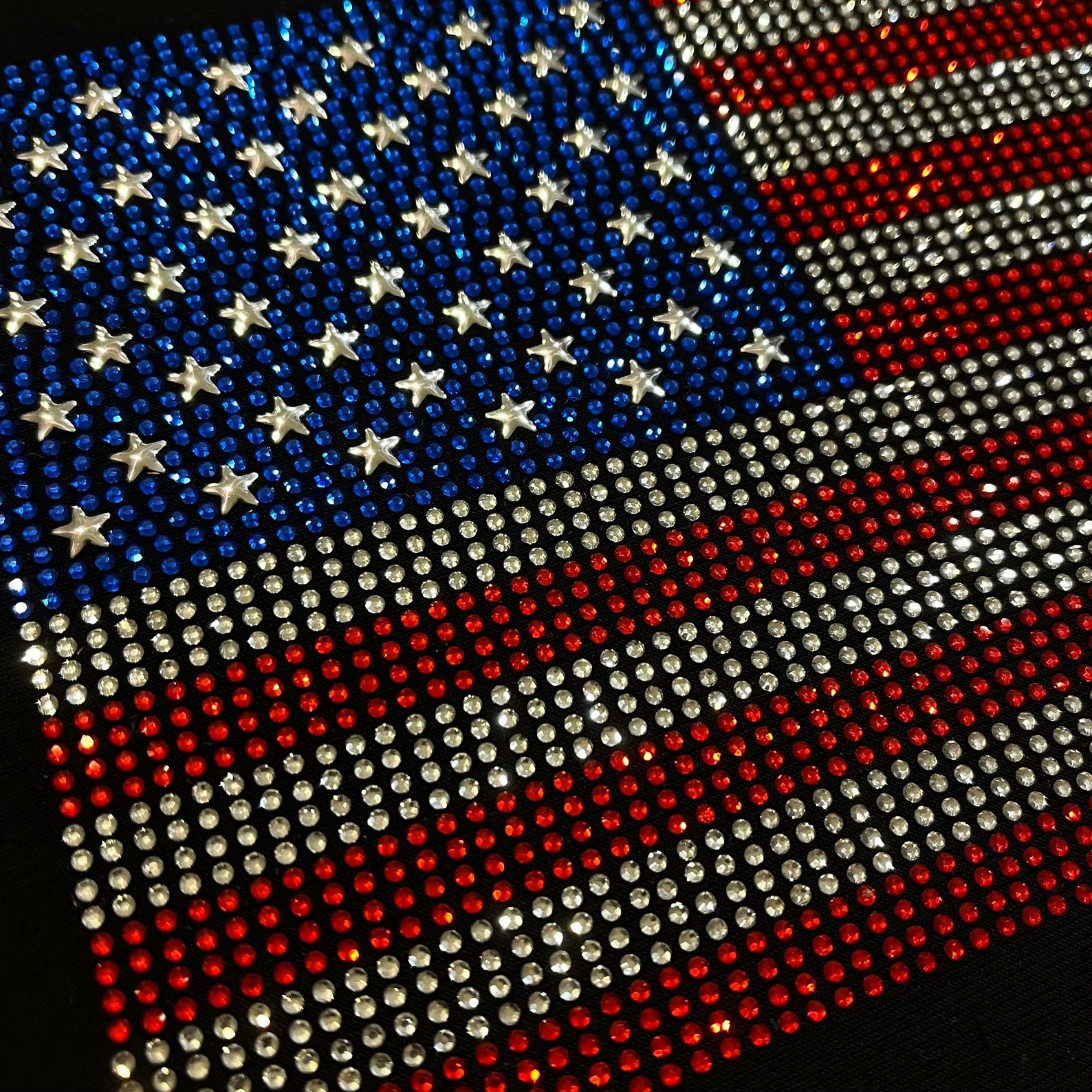 Hot fix rhinestones star USA flag rhinestone design 4th of July Usa flags design