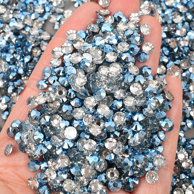 Factory Wholesale 3mm 4mm 5mm Nail Art Decoration Round Crystal Stones Metallic Strass Flatback Resin Rhinestone