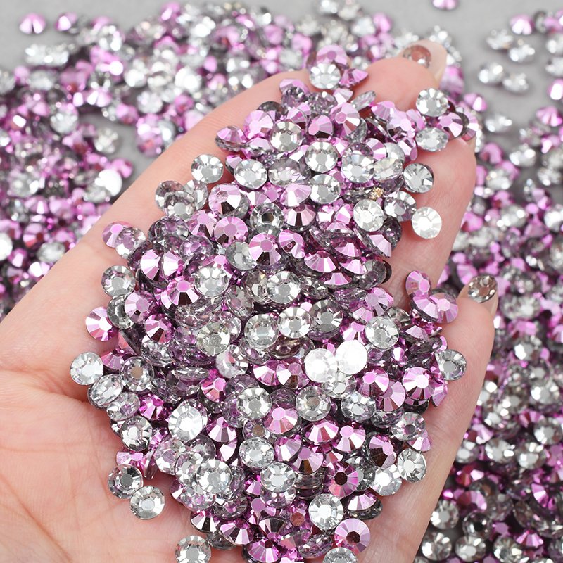 Factory Wholesale 3mm 4mm 5mm Nail Art Decoration Round Crystal Stones Metallic Strass Flatback Resin Rhinestone