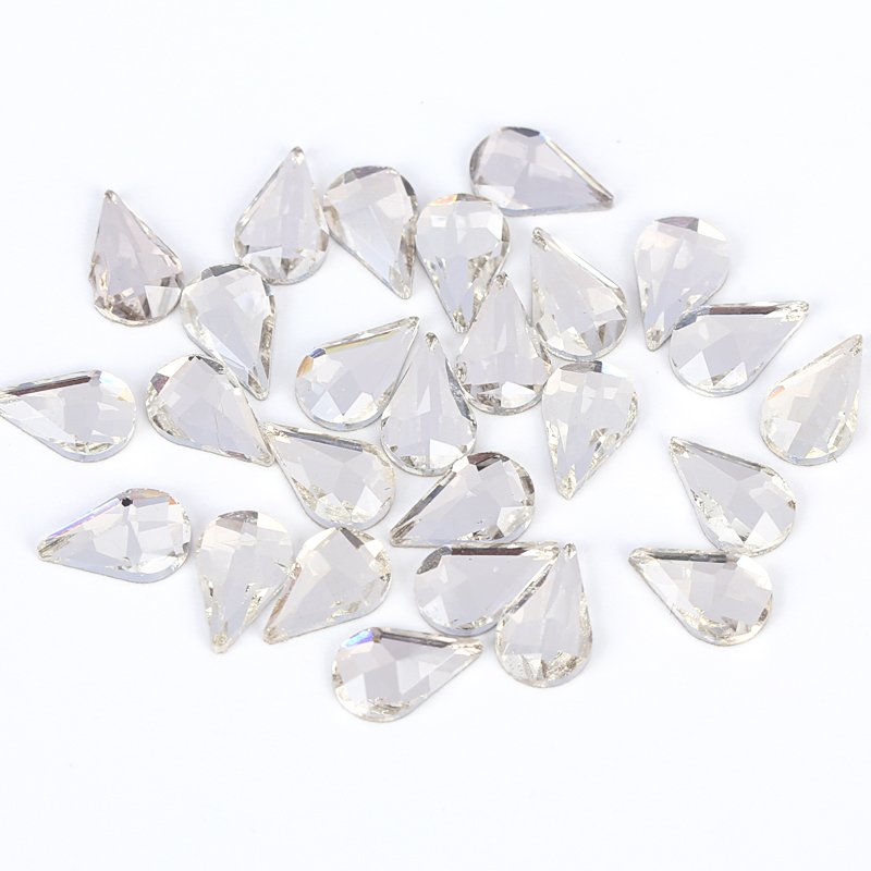 Wholesale nail glass Rhinestones Multi shape crystal charm white Flatback bottom diamond nail decoration