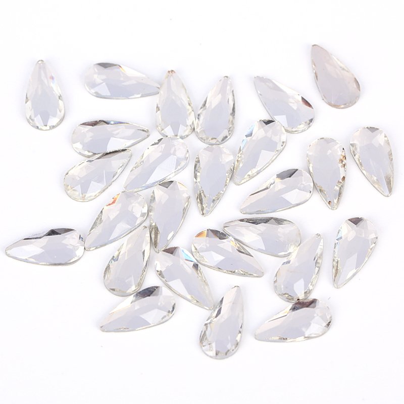 Wholesale nail glass Rhinestones Multi shape crystal charm white Flatback bottom diamond nail decoration