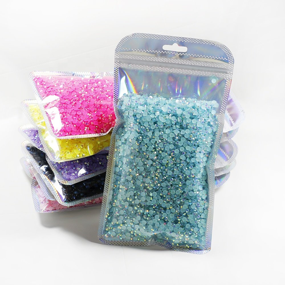 Yantuo Rhinestones Glue Nail Rhinestones Non Hotfix Jelly AB Resin Fast Delivery 5000pcs Packing 2-6mm Machine Cutting 2 Bag