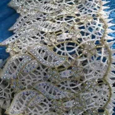 Wholesale Wide 13cm High Quantity Rhinestone Lace Trim For Wedding Dress Decoration