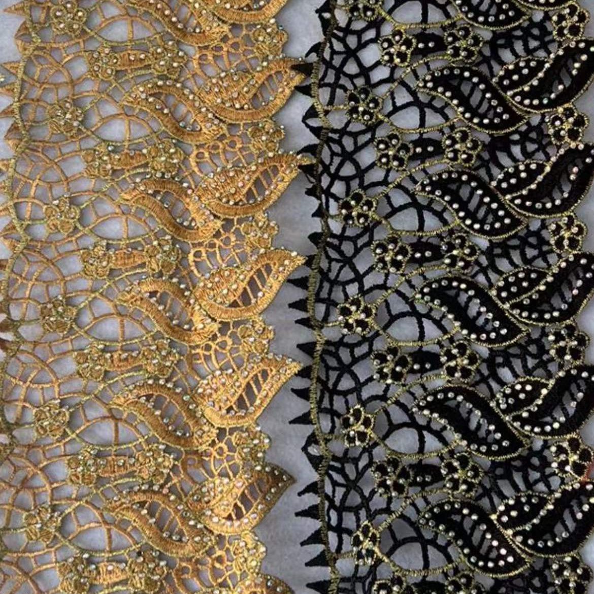 Wholesale Wide 13cm High Quantity Rhinestone Lace Trim For Wedding Dress Decoration
