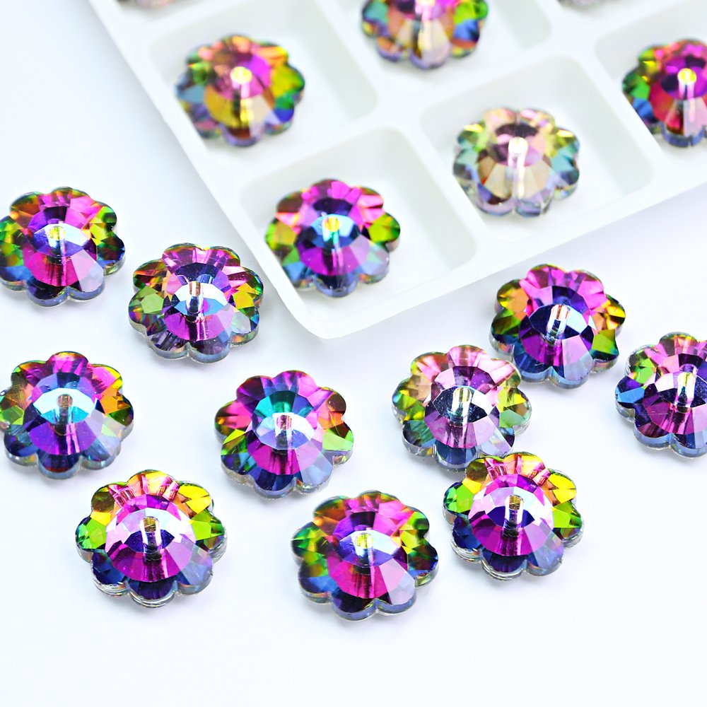 Dongzhou high quality flower Sew-On rhinestones wholesale lead-free crystal stone for clothes shoes diy sewing decoration