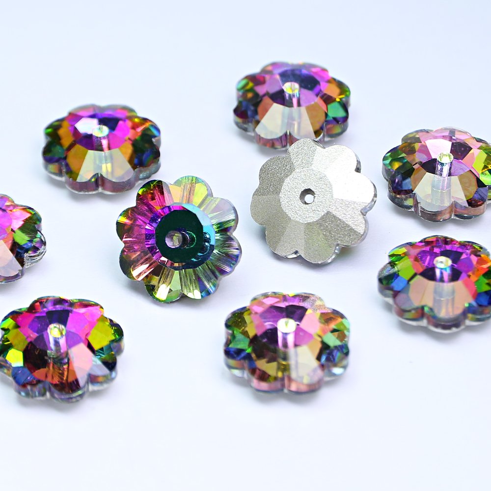 Dongzhou high quality flower Sew-On rhinestones wholesale lead-free crystal stone for clothes shoes diy sewing decoration