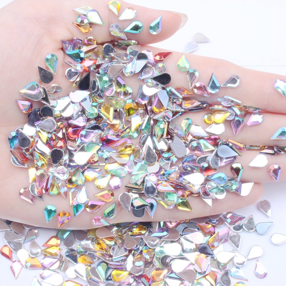 Hot Selling Water Drop Shape Acrylic Flat Back Rhinestone Bulk Crystals 1000pcs Handmade diy Materials