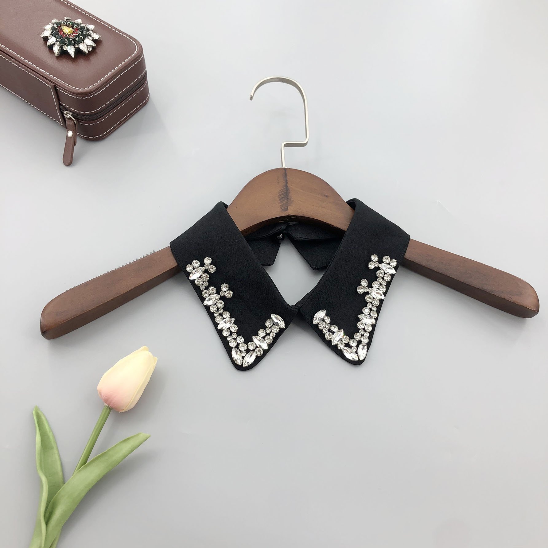 Wholesale Dickey Lace Fake Collar Women Neck Lace Rhinestone Collar Embroider