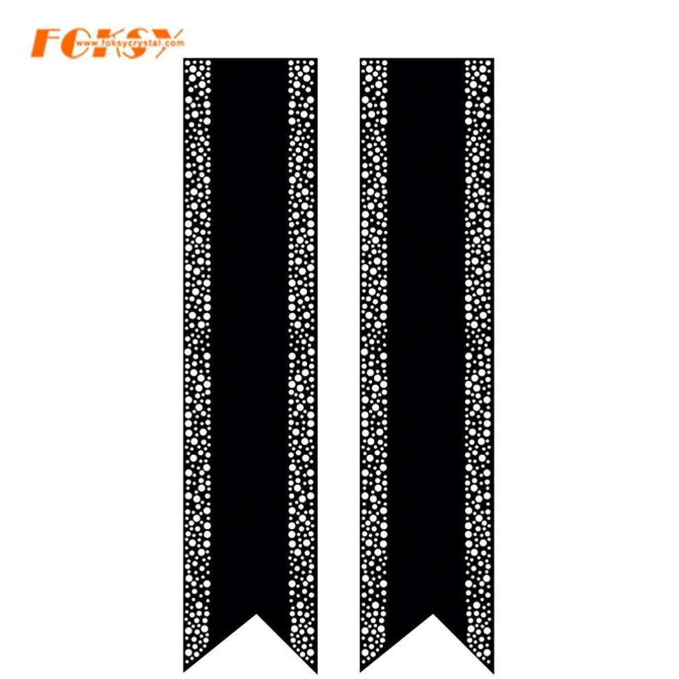 2021 Hot Sale Design Cheer Bow Ribbon Strip Hot Fix Rhinestone Transfer With High Quality