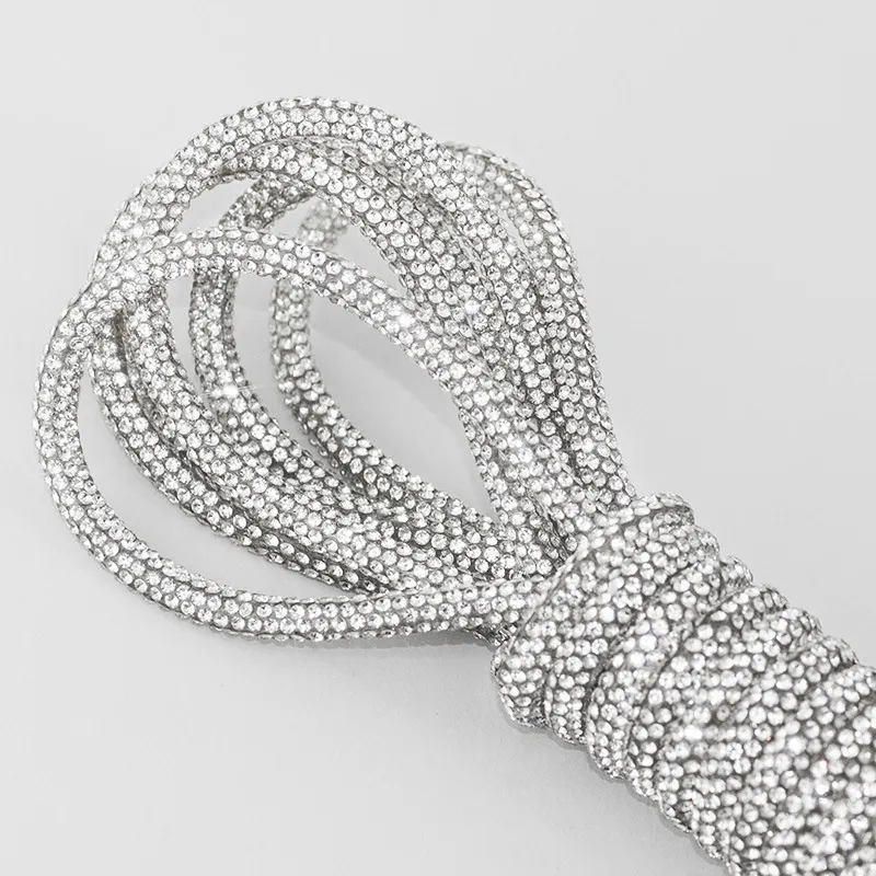 OEKO-TEX BSCI custom garment metal tip colorful 6 rows rhinestones cord for jewelry bags sandals