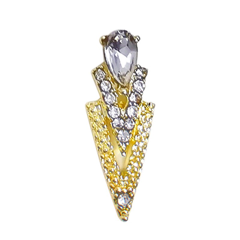 Wholesale Luxury Nail Art Charm Pink Heart Magic Wand Nail Rhinestones Alloy Crystal Finger Nail Jewelry Decorations