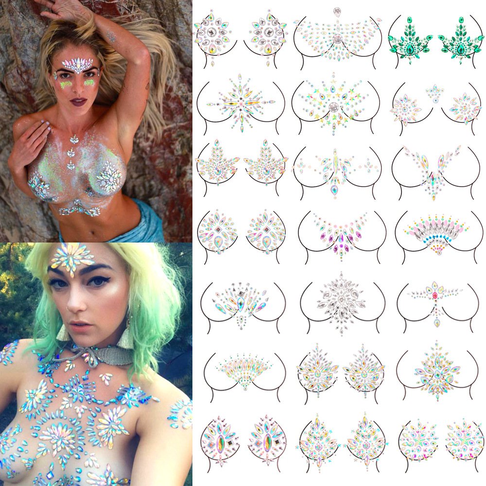 Chinese Factory Hot Sale Glitter Rhinestone Bling Pasties Sequins Nipple Covers Diamonds Sexy Nipple Pasties