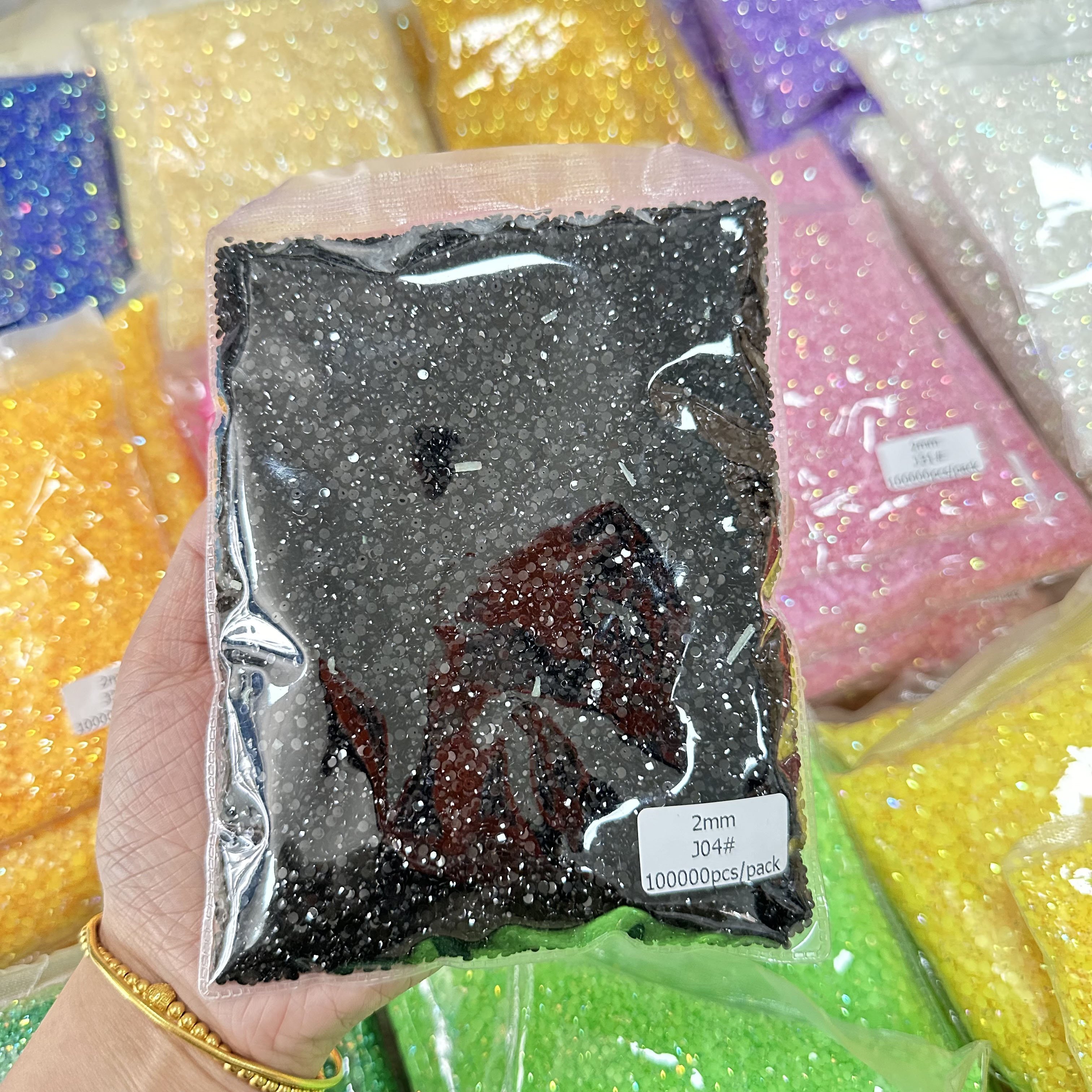 XULIN 2mm 3mm 100000pcs/bag Flatback Resin Jelly Rhinestones For Clothing Craft Decoration