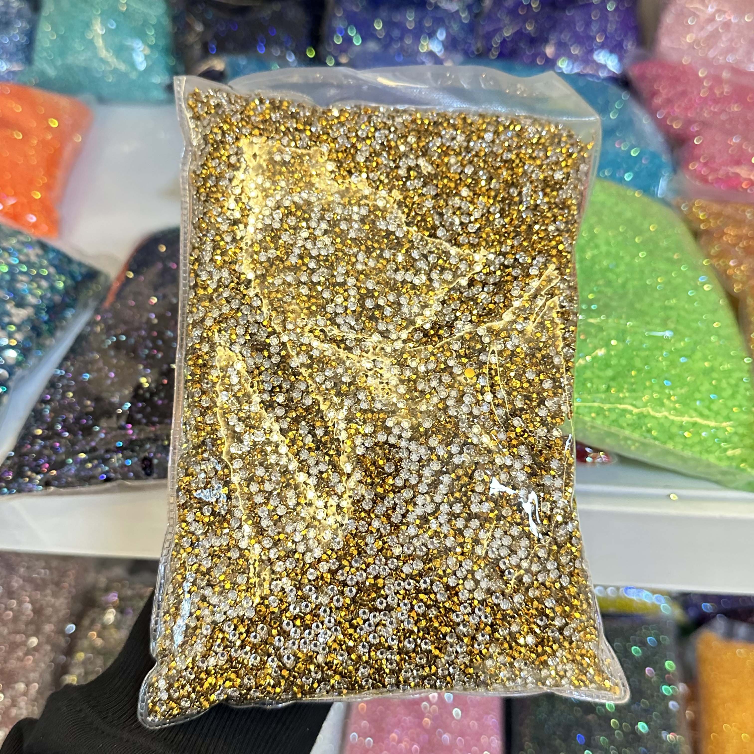 XULIN 2mm 3mm 100000pcs/bag Flatback Resin Jelly Rhinestones For Clothing Craft Decoration