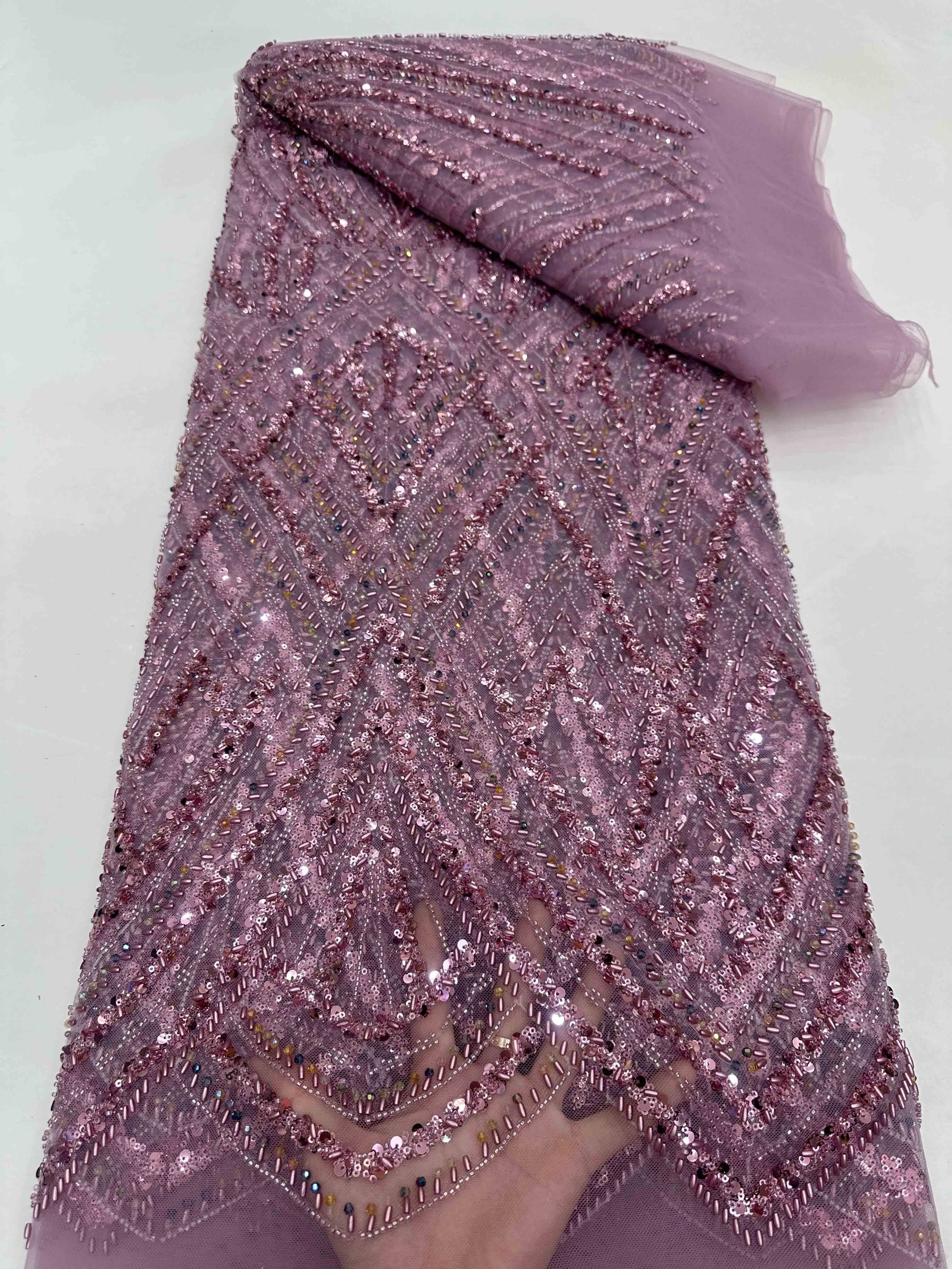 Istanbul rhinestones beaded lace fabric
