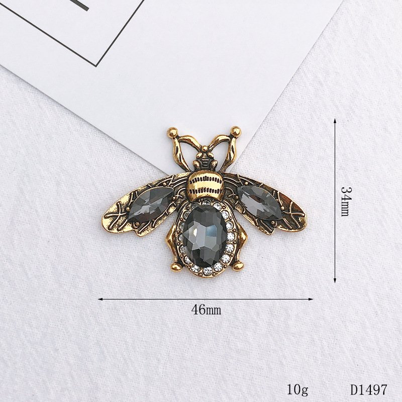 Wholesale Flatback Rhinestone Bee Button DIY Rhinestone Flatback Button For Hair Flower Wedding Embellishment LSGL178