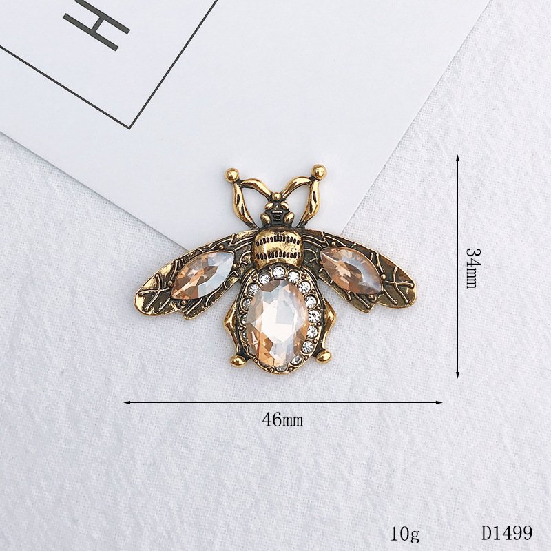 Wholesale Flatback Rhinestone Bee Button DIY Rhinestone Flatback Button For Hair Flower Wedding Embellishment LSGL178