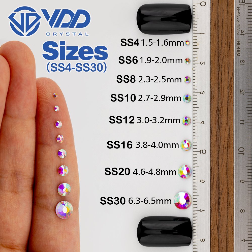 VDD Wholesale SS4-SS30 ACME Top Quality Hot-Fix Glass Rhinestone Crystal Flatback Strass Stones Garment Decoration Wedding Dress