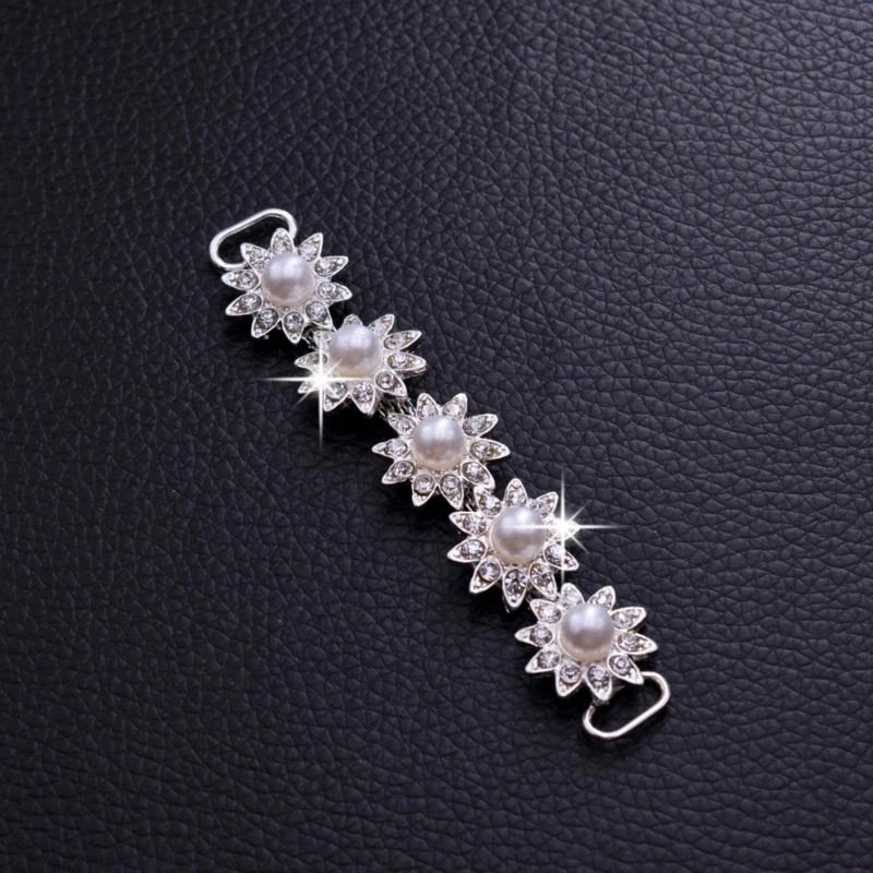 Popular crystal rhinestone flower bikini bra connectors for women swimsuit accessories
