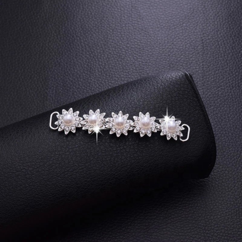 Popular crystal rhinestone flower bikini bra connectors for women swimsuit accessories