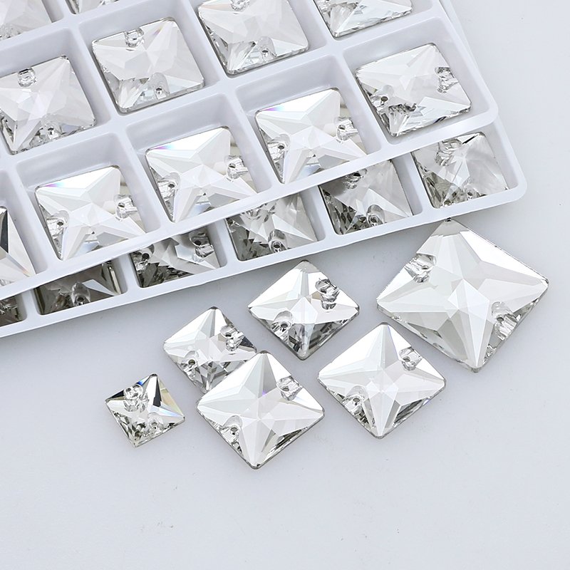Dongzhou Square sew on crystal Flatback Rhinestones wholesale lead-free crystal beads for garment shoes diy sewing accessories