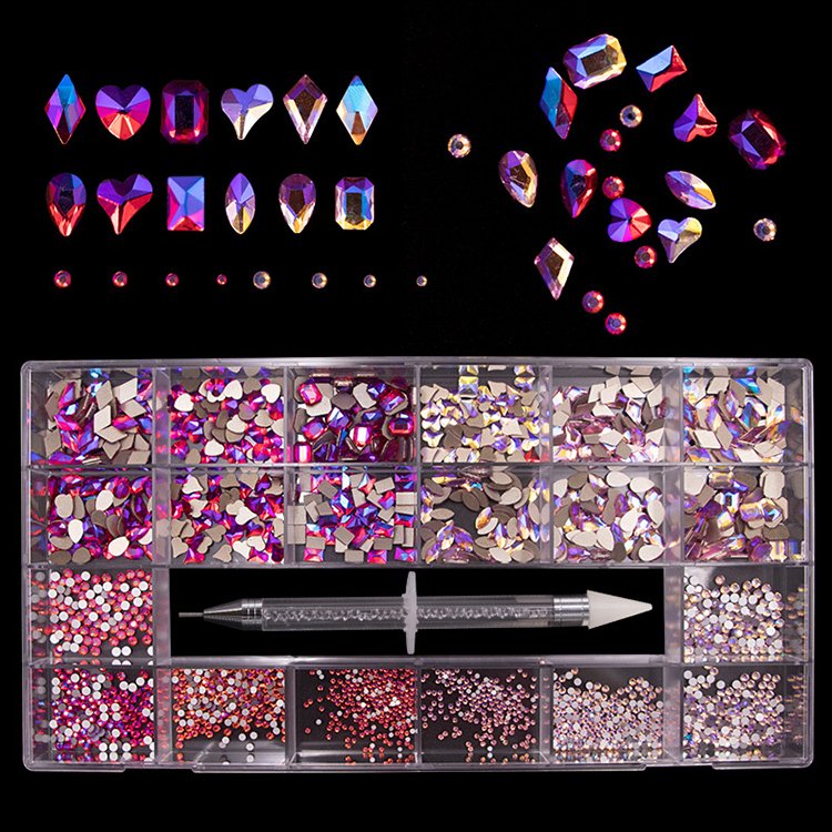 Factory Wholesale Hight Quality Multi Shape Glass Crystal Stone Decoration Design 3D Flatback Nail Art Fancy Rhinestone