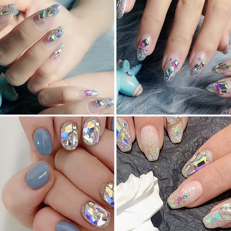 Factory Wholesale Hight Quality Multi Shape Glass Crystal Stone Decoration Design 3D Flatback Nail Art Fancy Rhinestone