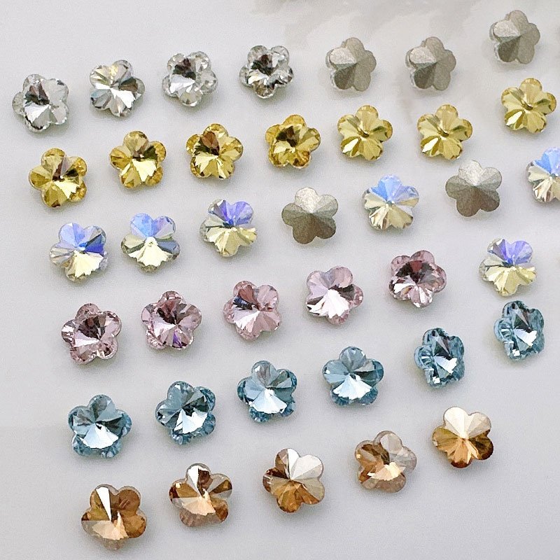 Paso Sico Crystal Glass Flowers 6mm Point Back Spring Winter Fancy Stone DIY Nail Rhinestone in Bulk