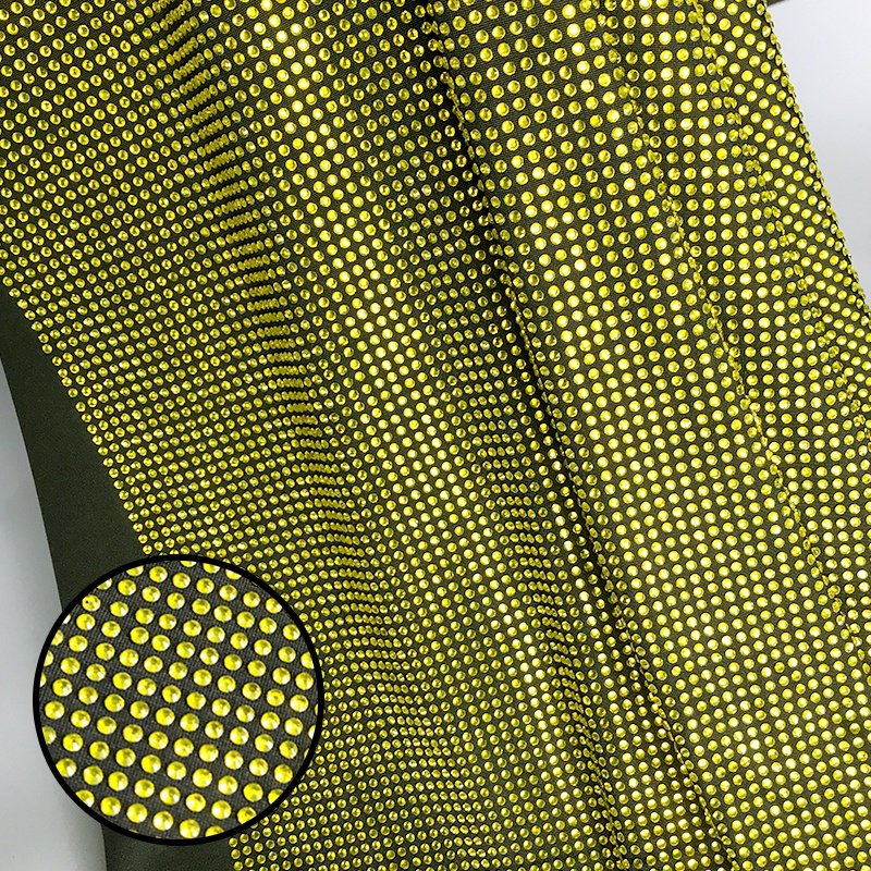 FB001 New custom decorative rhinestone fabric trim shining high quality rhinestone crystal mesh fabric for dress