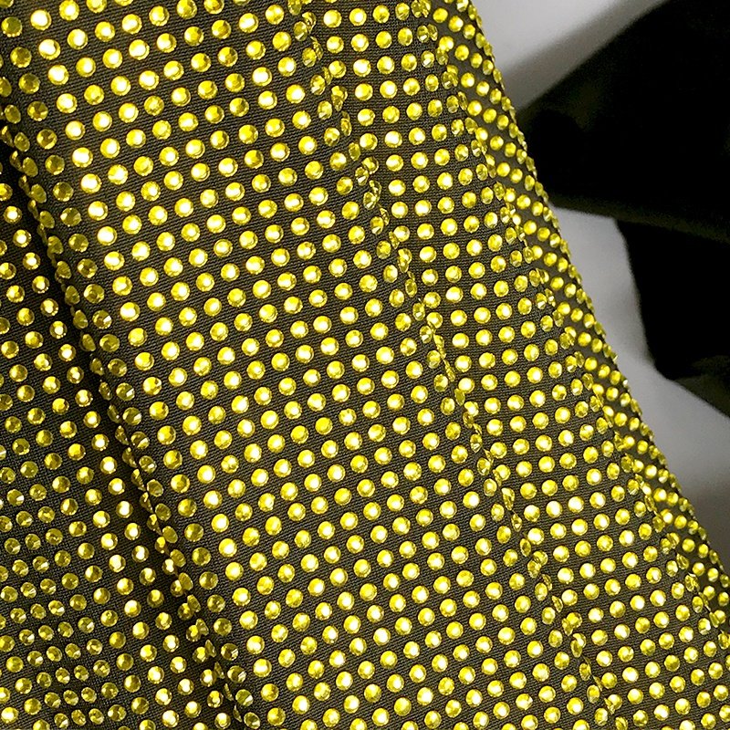 FB001 New custom decorative rhinestone fabric trim shining high quality rhinestone crystal mesh fabric for dress
