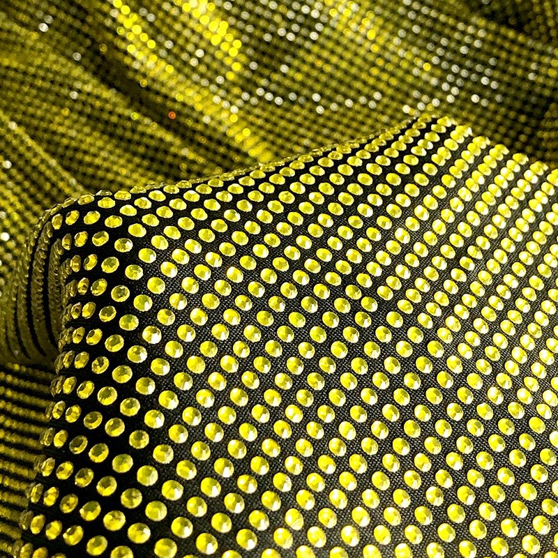 FB001 New custom decorative rhinestone fabric trim shining high quality rhinestone crystal mesh fabric for dress
