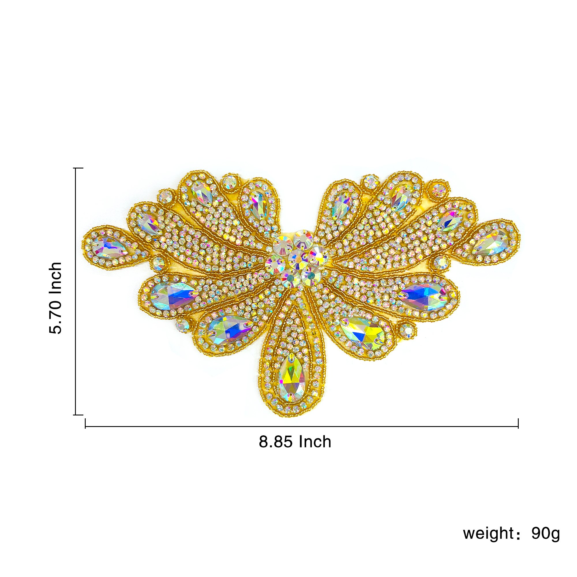 RAYO New Arrival Shiny Butterfly Design Rhinestone Applique for Dance Performance Dresses Bags Festival dress Hair Accesory